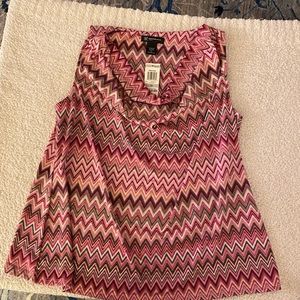 INC cowl neck sleeveless shirt